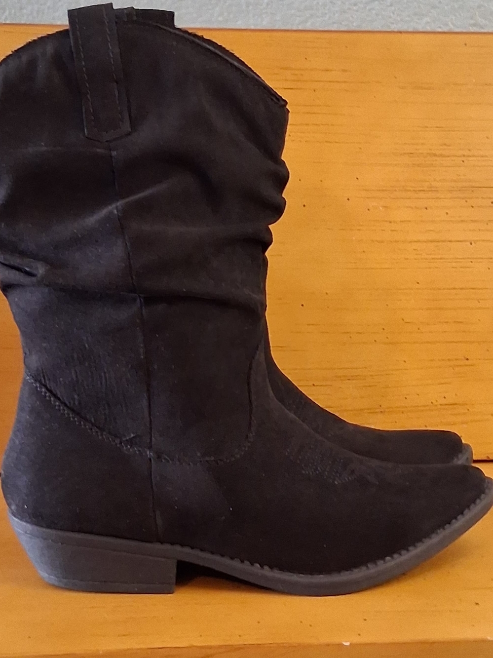 Style & Co. Black Suede Mid-Calf Heeled Boots